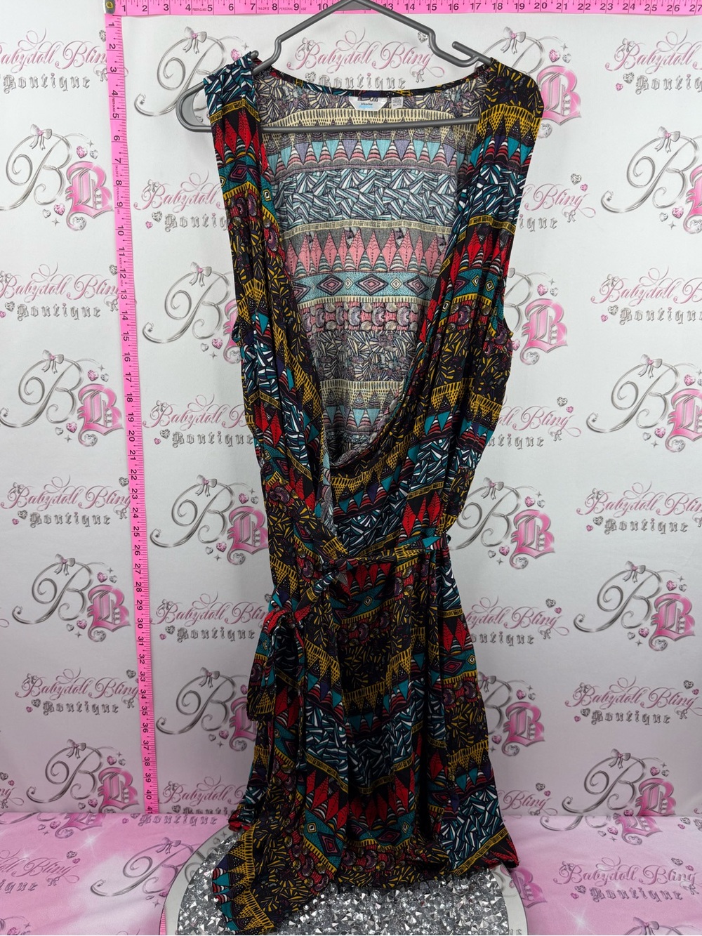 La Vie En Rose aqua dress Multicolor Tribal Maxi Dress - Teal, Red, Yellow